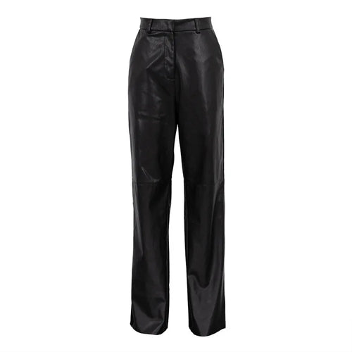 New In PU Faux Leather Pants Women High Waist Fleece Lined Winter