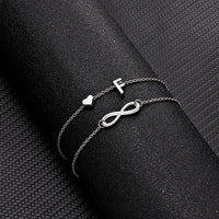 Thumbnail for Bohemia A-Z Letter Initial Anklet For Women Silver Color Initial Heart