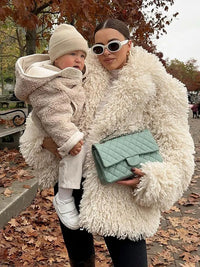 Thumbnail for Women Fashion Warm Faux Fur Coat 2023 Winter Turn-down Collar Long