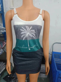 Thumbnail for Women Dresses Summer Fashion Coconut Tree Print Casual V-Neck