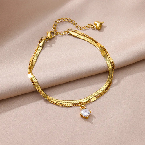 Anklets for Women Summer Beach Accessories Stainless Steel Imitation