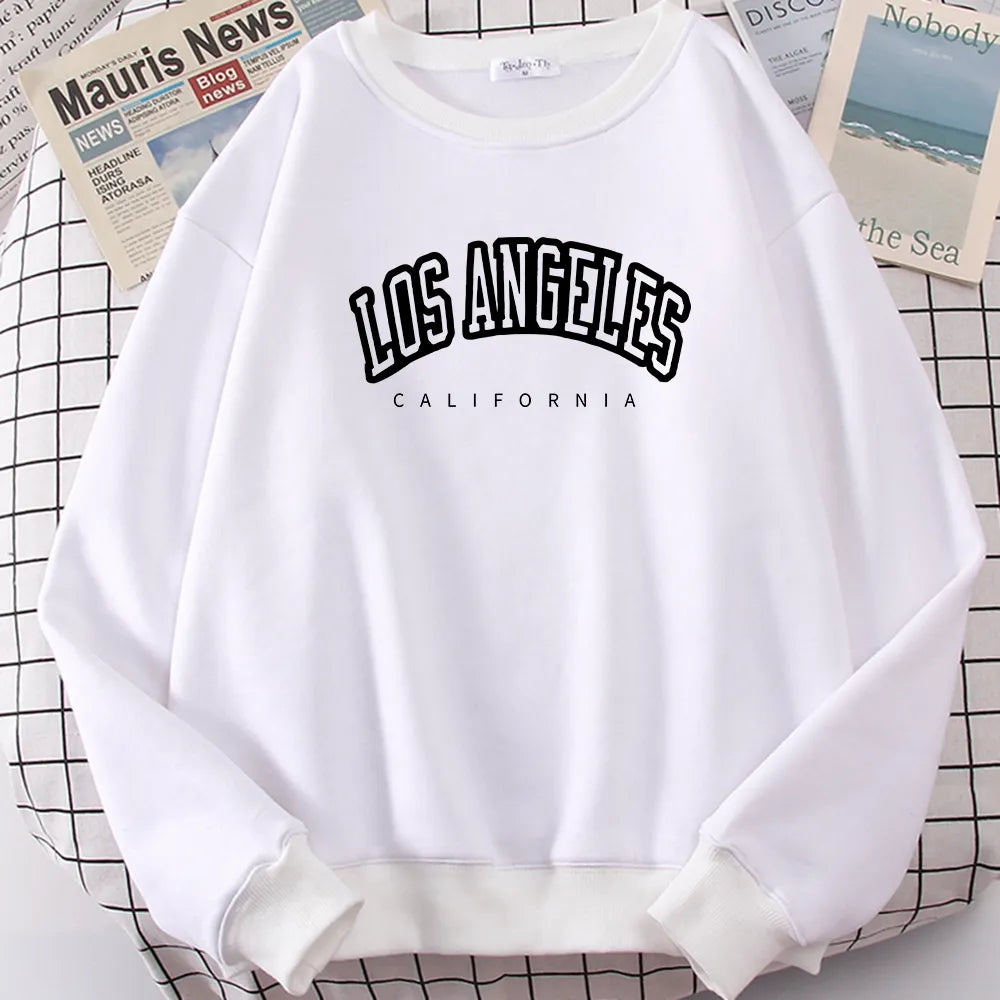 Los Angeles California City Streetwear Sweatshirt For Women Loose