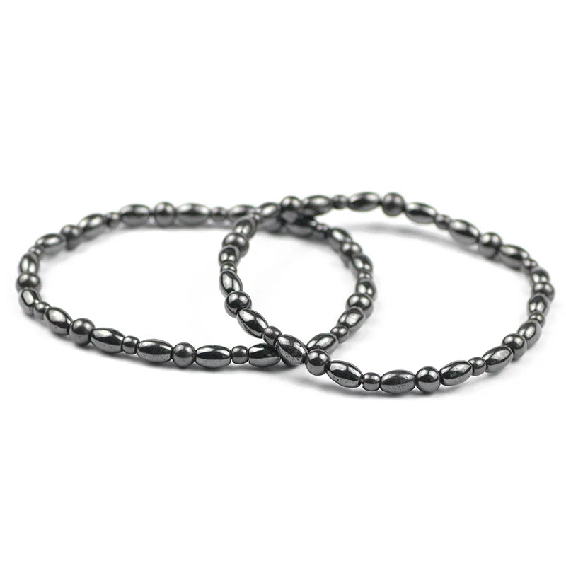 2PCS Magnetic Weight Loss Effective Anklet Bracelet Black Gallstone