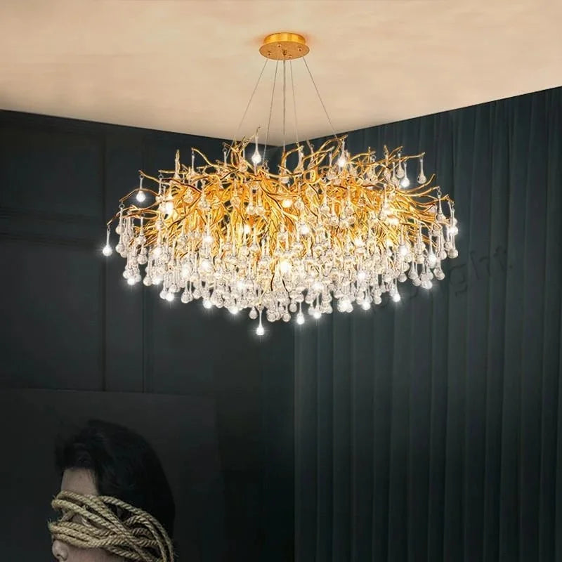 American Luxury Crystal Ceiling Chandelier Modern Lustre Living Dining