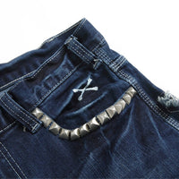 Thumbnail for New Slim-Fit Fashion Embroidered Applique Men's Jeans Mid-Waist