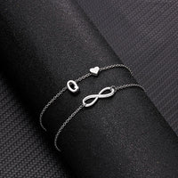 Thumbnail for Bohemia A-Z Letter Initial Anklet For Women Silver Color Initial Heart