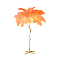 Thumbnail for Nordic Ostrich Feather Led Floor Lamp Resin Copper Living Room Home
