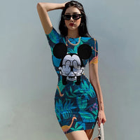 Thumbnail for Disney Sexy Minnie Mickey Mouse Cartoon Print Bodycon Slim Pencil