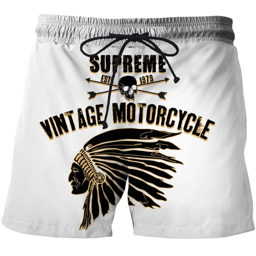 Shorts Men Casual Shorts Horror Skull Pattern Beach 3D Printed Shorts