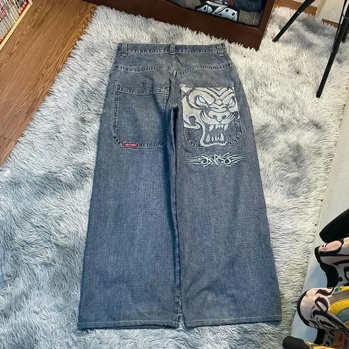 JNCO Y2K Baggy Jeans men vintage Embroidered high quality jeans Hip