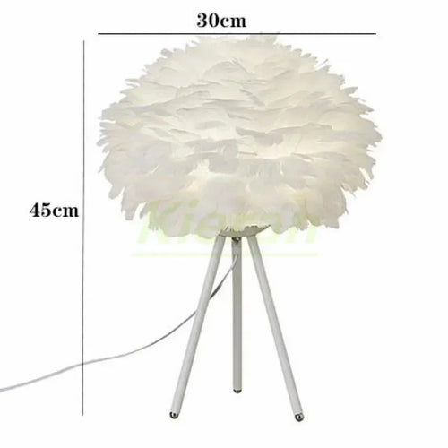 Modern Simple Feather LED Table Lamp Bedroom Study Dining Room Hotel