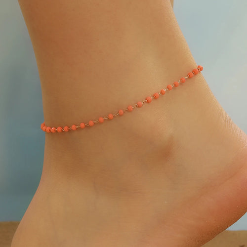 Handmade Crystal Stone Anklets Bracelets Women Barefoot Sandal Anklet