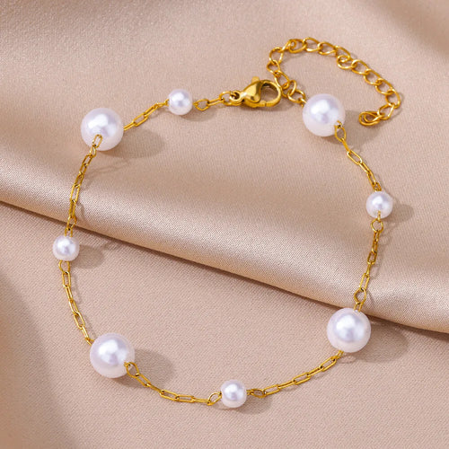 Anklets for Women Summer Beach Accessories Stainless Steel Imitation