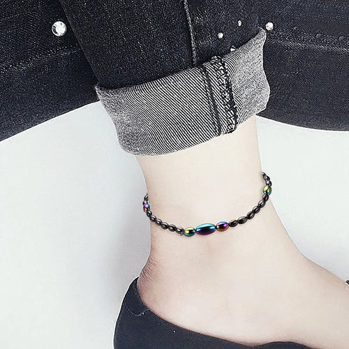 Magnetic Weight Loss Effective Anklet Bracelet Black Gallstone