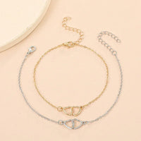 Thumbnail for Simple Double Heart  Anklet for Women Hollow Gold Color Love Foot