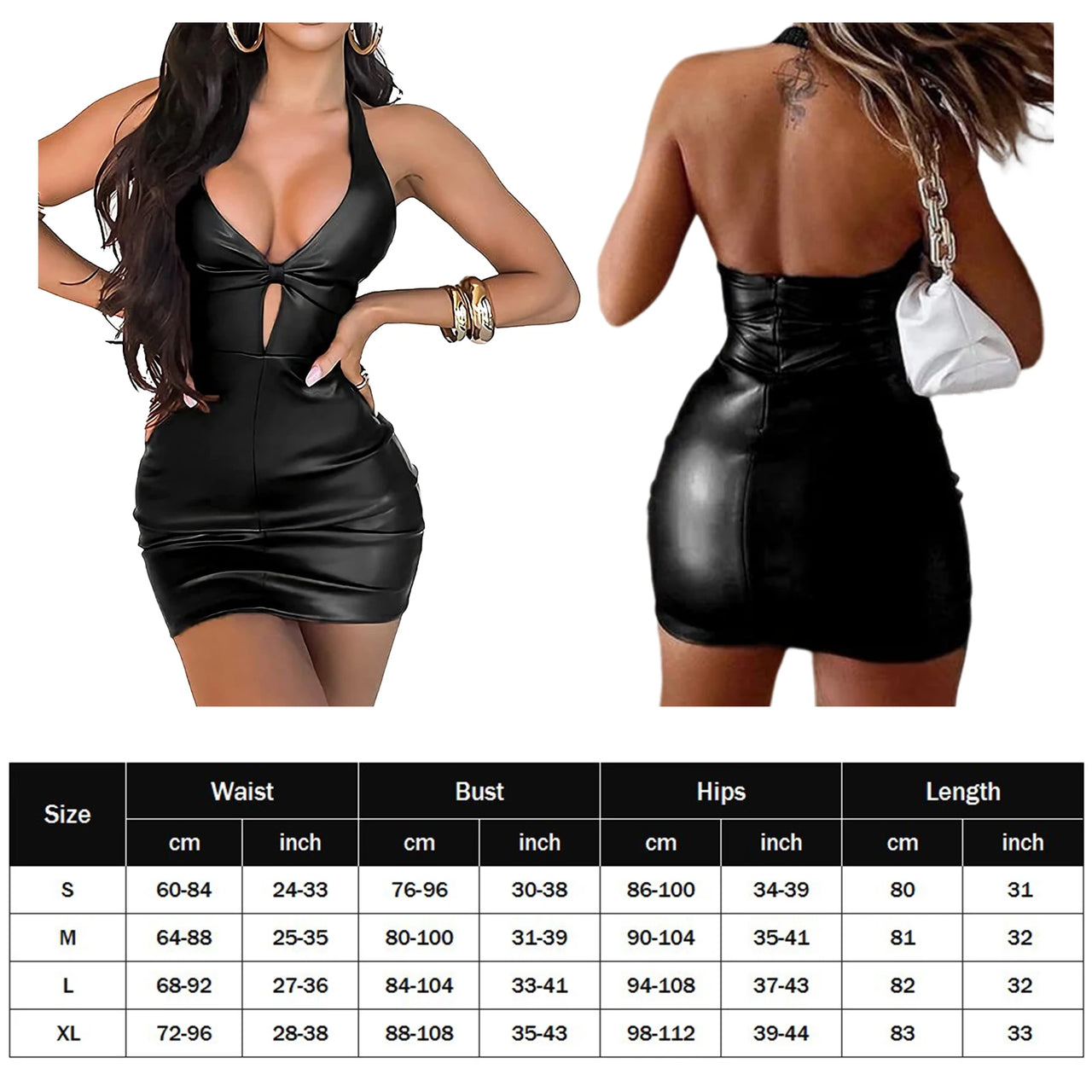 Soft Comfortable Low Cut Leather Dress Slim Fit Y2K Sexy Hot Skirt