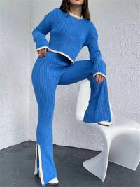 Thumbnail for REALEFT Autumn Winter 2 Pieces Women's Oufit Sets Knitted Tracksuit