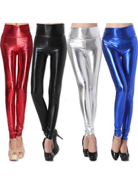 Thumbnail for Shiny Sexy Leggings Women Pencil Pants High Waist Leggins Stretch