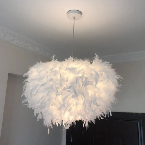 Mordern Feather Pendant Lamp E27 Lamp Holder Fairy Hanging Lamp Goose