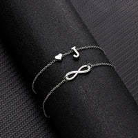 Thumbnail for Bohemia A-Z Letter Initial Anklet For Women Silver Color Initial Heart