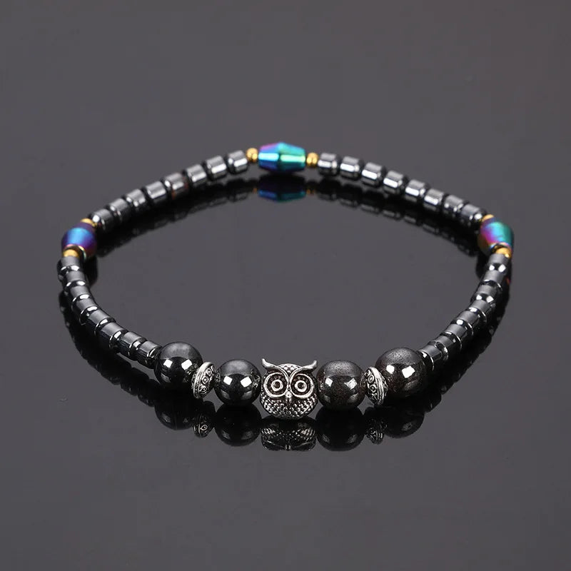 Weight Loss Magnet Anklets for Women Men Owl Animals Stone Magnetic