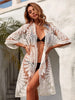 Flower Lace Cover-ups Beachwear White Cardigan Beach Cover Ups for