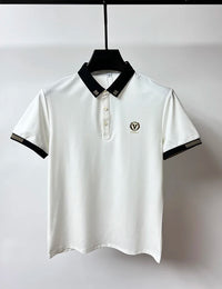 Thumbnail for Brand high-end hot diamond embroidered POLO shirt short sleeve men's