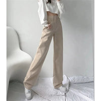 Thumbnail for Vaqueros Vintage Kot Pantalones High Waist Wide Leg Jeans Women Casual