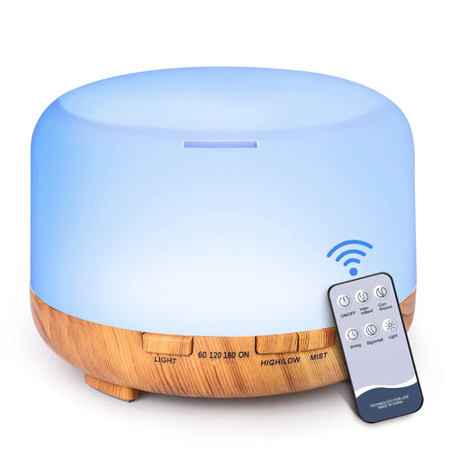 500ML Aroma Diffuser Wood Grain Color, 5V 2A Essential Oil