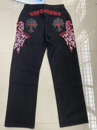 Thumbnail for American retro jeans with embroidery decoration for men and women