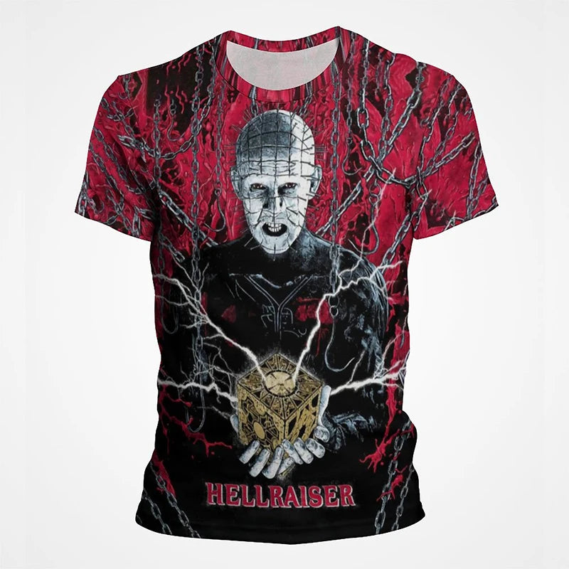 Horror Movie Hellraiser T-Shirts Scary 3D Printed Streetwear Men Women