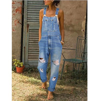 Thumbnail for Fashion Women Denim Rompers for Streetwear Design Pockets Decor Ripped