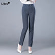Office Lady Solid Color Slim Straight Trousers Spring Autumn Casual