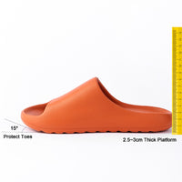 Thumbnail for Platform Pillow Slides for Women - Orange Chunky Shower Slippers