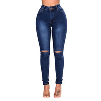 Thumbnail for Echoine Spring Fashion Women Solid High Waist Skinny Pencil  Ripped