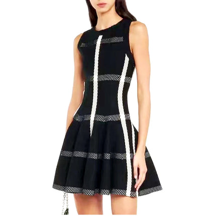 2024 Summer New In Luxury Brand Design Knit Black Dress For Women