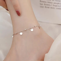 Thumbnail for VENTFILLE 925 Sterling Silver Double Layer Anklet for Women Geometric