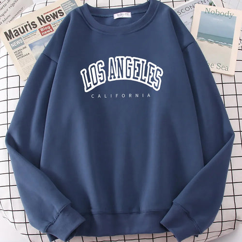 Los Angeles California City Streetwear Sweatshirt For Women Loose