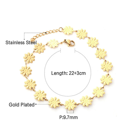 LUXUSTEEL Women’s Mini Heart Chain Anklet Gold Color Stainless Steel