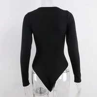 Thumbnail for Women cotton Bodysuits Long Sleeve Black Bodysuit O Neck Spring Winter