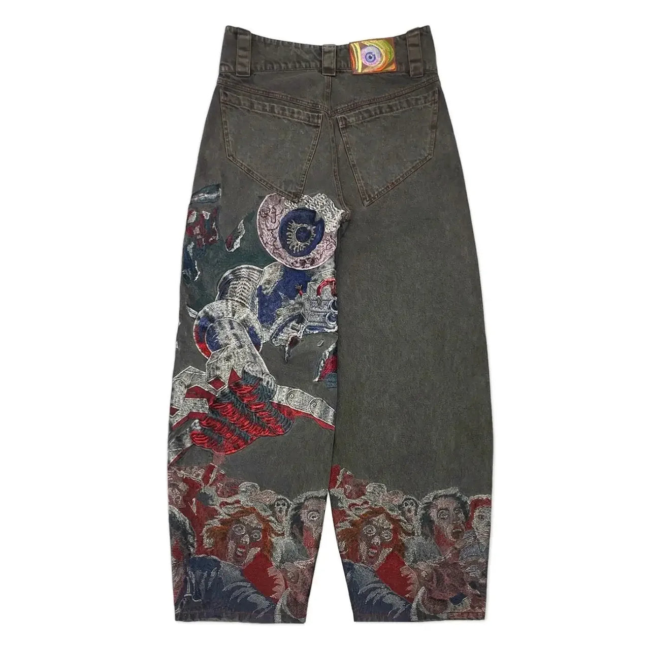 Hip Hop Punk Embroidery Printed Baggy Jeans Y2k Jeans Men Heavy