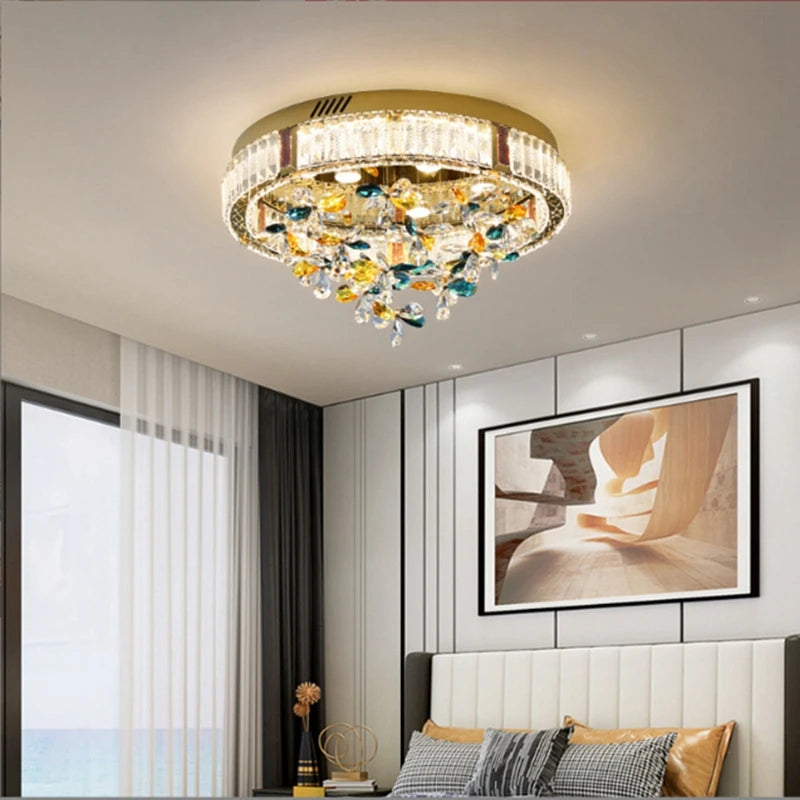 Light Luxury Crystal Bedroom Ceiling Lamp Originality Apartment Living