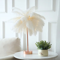 Thumbnail for Bedroom LED Night Light Feather Table Lamp Bedside Lamp Modern Wedding