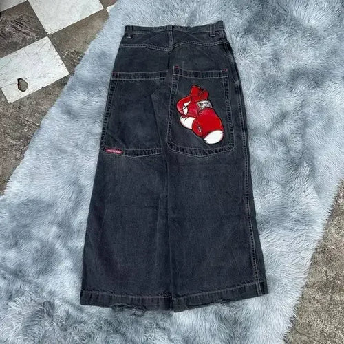 Jnco Baggy Jeans Hip Hop Rock Embroidery Pattern Men Women 2023 New