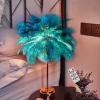 Thumbnail for Bedroom LED Night Light Feather Table Lamp Bedside Lamp Modern Wedding