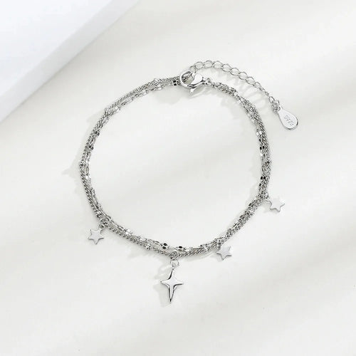 VENTFILLE 925 Sterling Silver Star Bracelet Fashion Korean