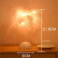 Thumbnail for Creative Feather Table Lamp Warm White Light Tree Feather Lampshade