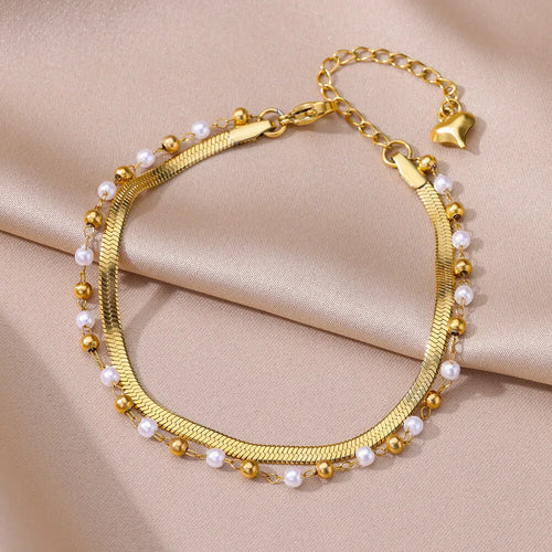 Anklets for Women Summer Beach Accessories Stainless Steel Imitation