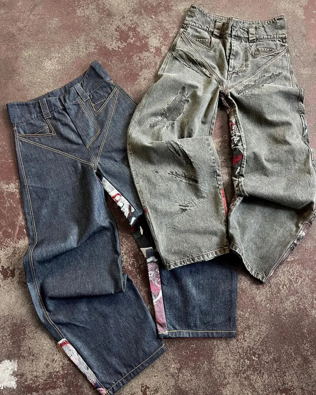 Y2K Jeans Streetwear Harajuku Hip Hop Retro Graphic Baggy Jeans Denim