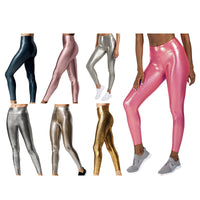 Thumbnail for Women's Metallic Shiny Skinny Leggings Stretchy Naked Feeling Yoga